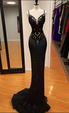 Modest Mermaid Lace Black Prom Dresses Long Prom Dress HZ1022