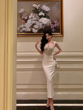 Sexy Sheath Straps White Lace 18th Birthday Dress Long Party Birthday Outfits For Women HZ1121