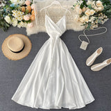 Stylish v neck backless dress summer dress HZ1022