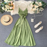 Stylish v neck backless dress summer dress HZ1022