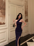 Sexy Sheath One Shoulder Slit 18th Birthday Dress Long Party Birthday Outfits For Women HZ1121
