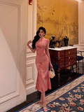 Sexy Mermaid High Neckline Pink 18th Birthday Dress Long Party Birthday Outfits For Women For Women HZ1121