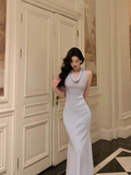 Vintage Mermaid Light Blue Chiffon 18th Birthday Dress Party Gown Birthday Outfits For Women HZ1121