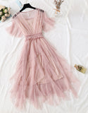 Girl Summer Dress A Line Tulle Dress With Sequins HZ1022