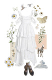 Sexy A line Straps Ruffles Floor Length Chiffon White Prom Dress HZ1022