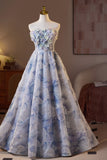 Strapless Lace Floral Applique Baeding A-line Homecoming HZ0308