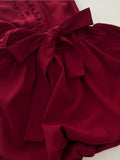 Sweet Burgundy Lapel Bow Bud Mini 17th Birthday Dress Homecoming Dress HZ1022