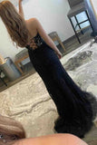 Pretty Mermaid Strapless Corset Lace Prom Dress with Slit HZ1121
