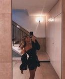 LTP0956,Black Off The Shoulder Short Homecoming Dress Mini Prom HZ0308