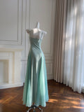 Sweet A-line Strap Chiffon Long Prom Dress Evening Dress HZ1022