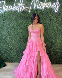 Strapless Beaded Ruched Ruffle Long Prom HZ0308