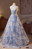 Strapless Lace Floral Applique Baeding A-line Homecoming HZ0308