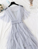 Girl Summer Dress A Line Tulle Dress With Sequins HZ1022