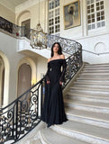 Stunning Black Off-the-shoulder Mermaid Prom Dress Birthday Outfits HZ1022