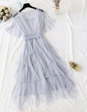 Girl Summer Dress A Line Tulle Dress With Sequins HZ1022
