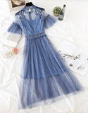Cute A Line Tulle Lace Applique Dress Summer Dress HZ1022
