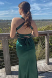 Pretty Mermaid V-neck Navy Blue Criss-cross Back Long Dress Graduation Dress HZ1121