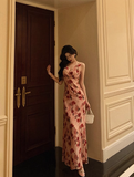 Sexy Sheath V Neckline Floral Pink 18th Birthday Dress Holiday Party Birthday Outfits For Women HZ1121