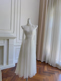Elegant White A-line Halter Neck Ribbon Chiffon Long Prom Dress Evening Dress Bridesmaid Dress HZ1022
