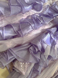 Fantasy Purple Mermaid Ruffled Tulle Sequined Long Prom Dress Evening Dress HZ1022