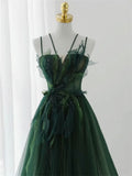 Forest Style Emerald Green Beading Tulle Dress, Prom Dress Fairy,Evening Gown Graduation Party Dress HZ1022