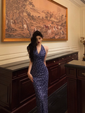 Sexy Mermaid Halter Blue 18th Birthday Dress Long Party Birthday Outfits For Women HZ1121