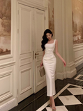 Pretty Sheath Square Neckline White 21st Birthday Dress Party Outfits Birthday Outfits For Women HZ1121