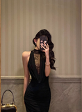 Sexy Mermaid High Neckline Black 18th Birthday Dress Long Party Birthday Outfits For Women For Women HZ1121