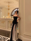 Sexy A line Strapless Black 18th Birthday Dress Long Party Birthday Outfits For Women HZ1121