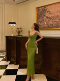 Vintage Mermaid V Neckline Green Floral Sleeveless 18th Birthday Dress Party Gown Birthday Outfits For Women HZ1121