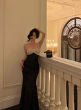 Elegant Mermaid Sweetheart Black Satin 23rd Birthday Dress Party Gown Birthday Outfits Birthday Dress Ideas For Women HZ1121
