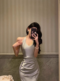 Sexy Mermaid Halter Light Blue 18th Birthday Dress Long Party Birthday Outfits For Women HZ1121
