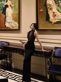 Sexy Mermaid High Neckline Black 18th Birthday Dress Long Party Birthday Outfits For Women For Women HZ1121