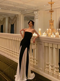 Sexy A line Strapless Black 18th Birthday Dress Long Party Birthday Outfits For Women HZ1121