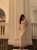 Vintage Sheath V Neckline Champagne Satin Sleeveless 18th Birthday Dress Party Gown Birthday Outfits For Women HZ1121