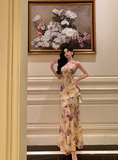 Cute Mermaid Spaghetti Straps Floral Sleeveless 18th Birthday Dress Party Gown Birthday Outfits For Women HZ1121
