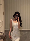 Pretty Sheath Square Neckline White 21st Birthday Dress Party Outfits Birthday Outfits For Women HZ1121