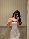 Sexy Mermaid Spaghetti Straps White Floral 21st Birthday Dress Holiday Party Birthday Outfits For Women HZ1121