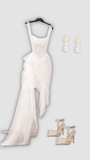 Sexy High Low Straps Lace Prom Dresses 21th Birthday Outfit HZ1022