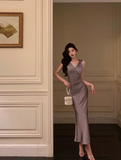 Pretty Mermaid V Neckline Dusty Grape 21st Birthday Dress Party Outfits Birthday Outfits For Women HZ1121
