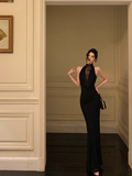Sexy Mermaid High Neckline Black 18th Birthday Dress Long Party Birthday Outfits For Women For Women HZ1121