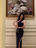 Sexy Sheath One Shoulder Slit 18th Birthday Dress Long Party Birthday Outfits For Women HZ1121