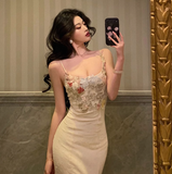 Sexy Mermaid Spaghetti Straps White Floral 18th Birthday Dress Long Party Birthday Outfits For Women HZ1121