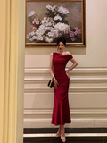 Sexy Mermaid Burgundy 18th Birthday Dress Long Party Birthday Outfits For Women HZ1121
