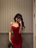 Pretty Mermaid Spaghetti Straps Burgundy 18th Birthday Dress Long Party Birthday Outfits For Women HZ1121