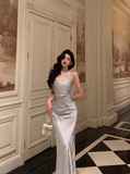 Sexy Mermaid Halter Light Blue 18th Birthday Dress Long Party Birthday Outfits For Women HZ1121