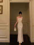 Sexy Sheath Halter White 18th Birthday Dress Long Party Birthday Outfits For Women HZ1121