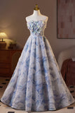 Strapless Lace Floral Applique Baeding A-line Homecoming HZ0308