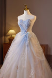 Sweetheart Blue Ruched A-line Prom HZ0308