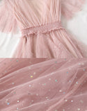 Girl Summer Dress A Line Tulle Dress With Sequins HZ1022